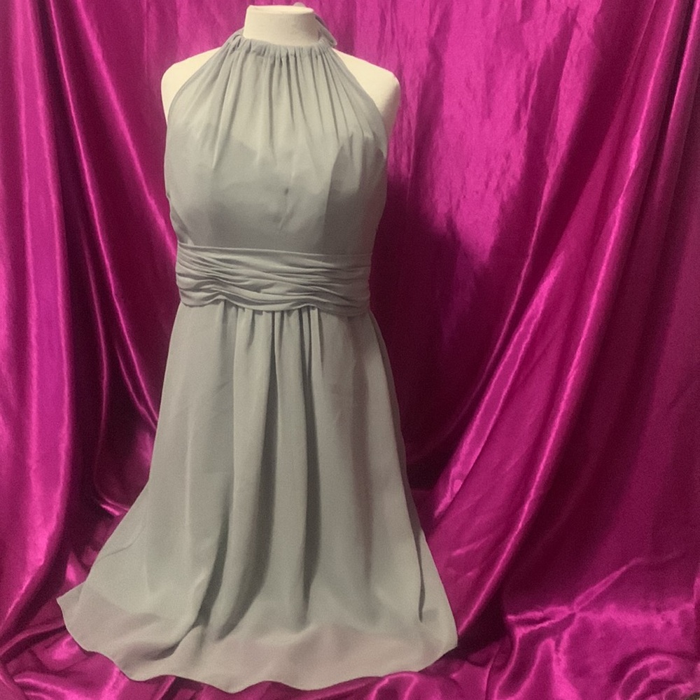 Sorella Vida size 12 halter style yes knee length zip up back built in cup